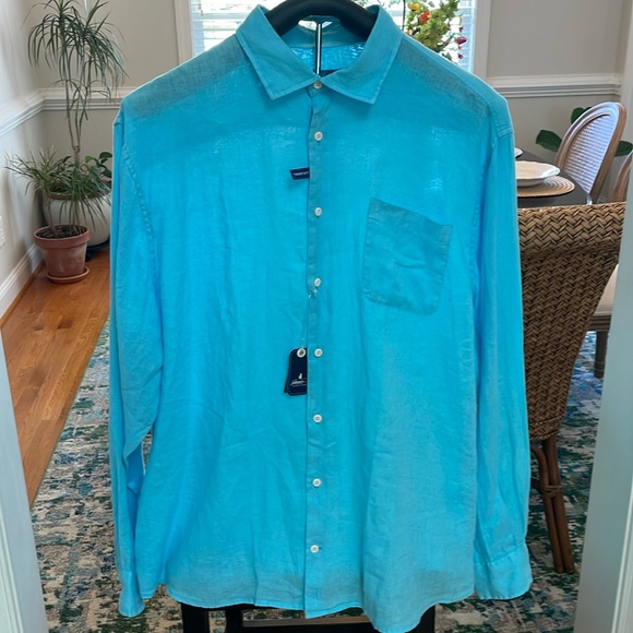 Johnnie-O Men’s Felix Linen Sport shirt LS. Blue. XX Large. NWT - Picture 1 of 9